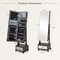 Jewelry Armoire with Full Length Mirror Lockable Door LED Lights Large Storage